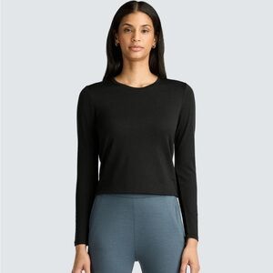 Unbound Long Sleeve Merino Crew Black Size Large